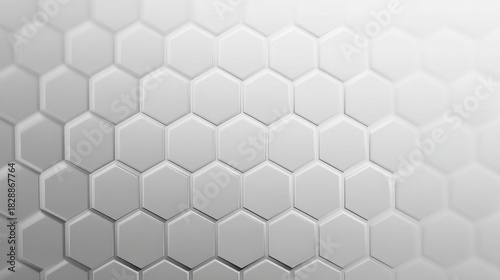 Abstract White Hexagonal Pattern Background with Subtle 3D Effect Ideal for Modern Design Projects and Technology Themes