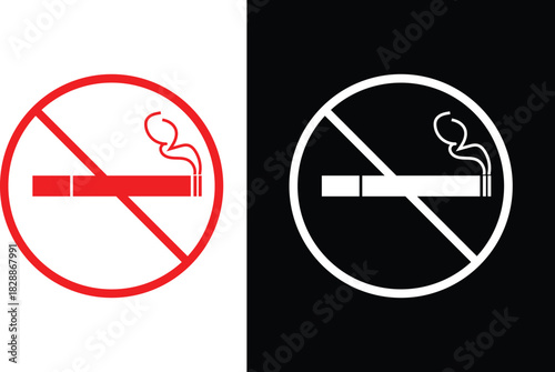 No Smoking Area Icon Set. Forbidden area symbols. Vaping Prohibition Icons. Public safety rule signs
