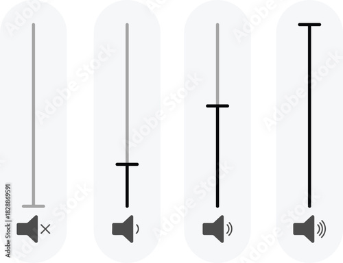 volume adjustment level control icon. Multimedia mixer sign. Audio settings and loudness symbols. Loudness Adjustment Icons
