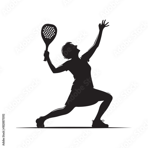 pickleball grandma winning match celebration vector silhouette clip art logo design illustration
