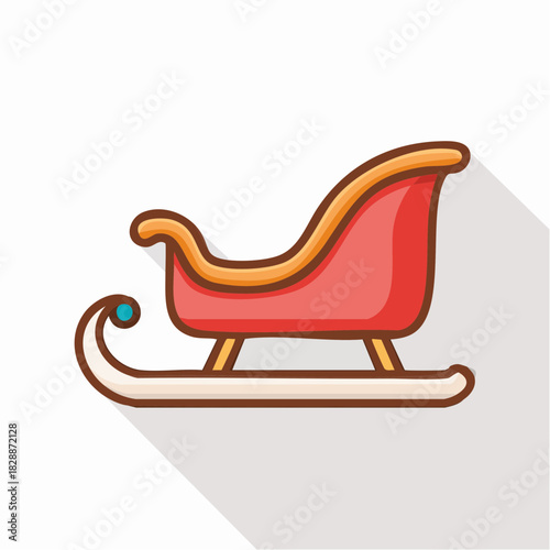 Christmas sleigh on white background