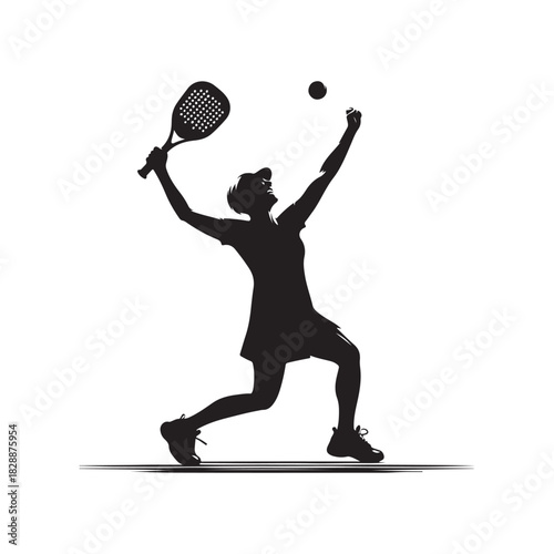 pickleball grandma winning match celebration vector silhouette clip art logo design illustration