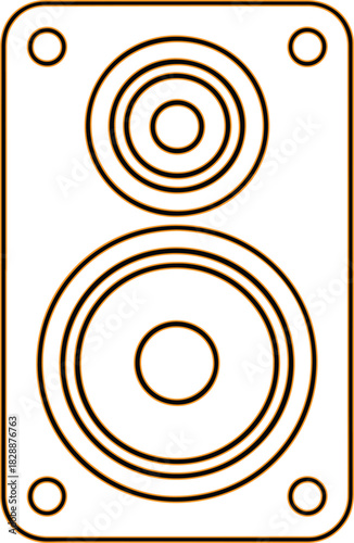 Simple line art icon of a two way speaker