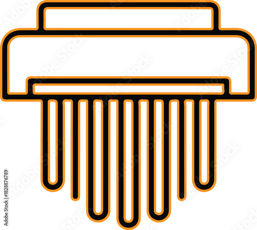 Simple icon of a paper shredder machine