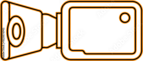 Simple line art icon of a video camera