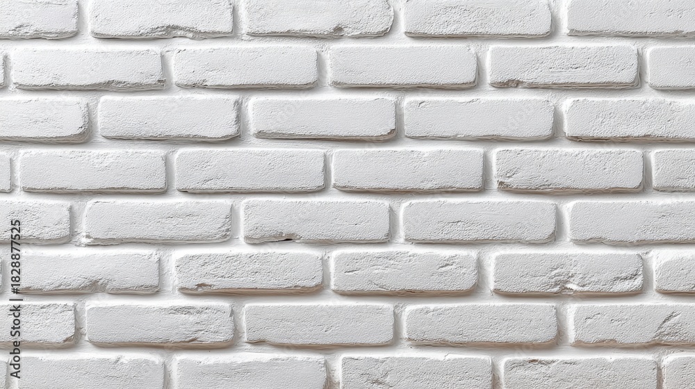 Obraz premium Textured White Brick Wall Background for Interior Design, Home Renovation, and Modern Aesthetic Projects, Ideal for Creative and Professional Use