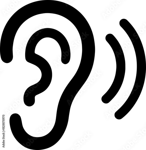 Ear Scalable SVG Vector Graphic with Editable Paths and Layers for Web, UI Design, Digital Art, and Print Applications