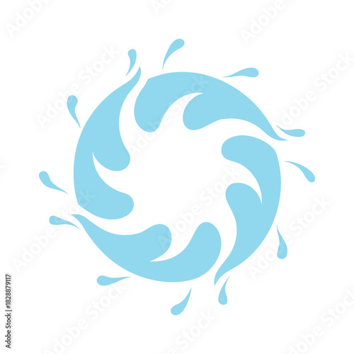 water splash in a circular shape vector