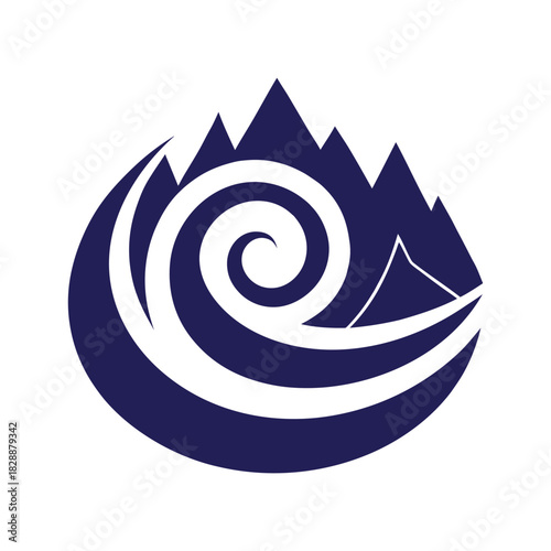 mountains swirls vector