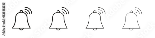 Bell ring icons. premium symbol. Vector sign icon logo template.