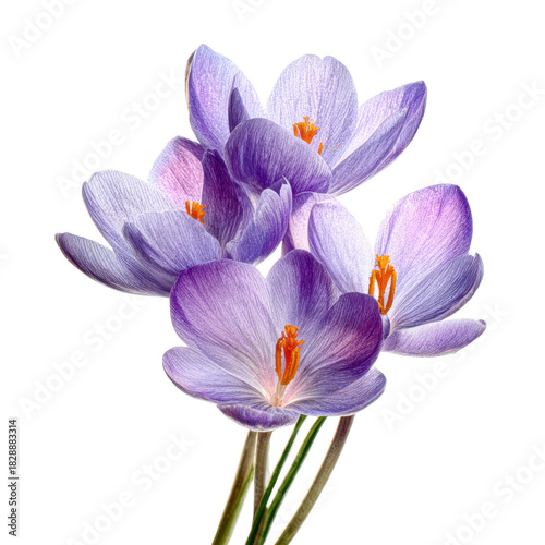 Colorful crocus flowers bloom in spring, showcasing delicate petals and vibrant hues in a stunning display of nature's beauty