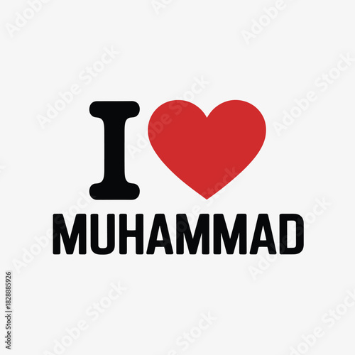I love muhammad heart symbol religious message