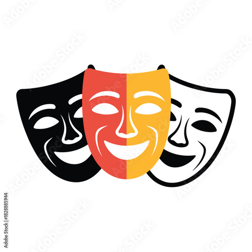 Comedy and tragedy theater masks symbolizing performance and emotion