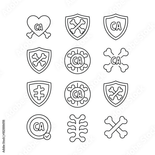 Collection of vintage heraldic symbols and emblems