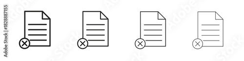 Delete Document icons. premium symbol. Vector sign icon logo template.