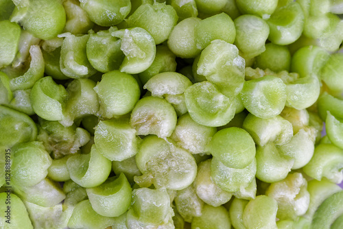 green honeydew melon fruit balls prepared and cut into small spheres