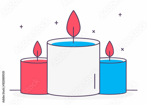 Adobe Illustrator Artwork - Minimal Candle Pair Vector
