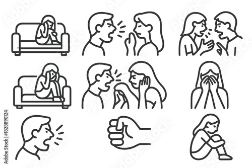 Relationship conflict, domestic violence, verbal abuse, anger, and emotional distress