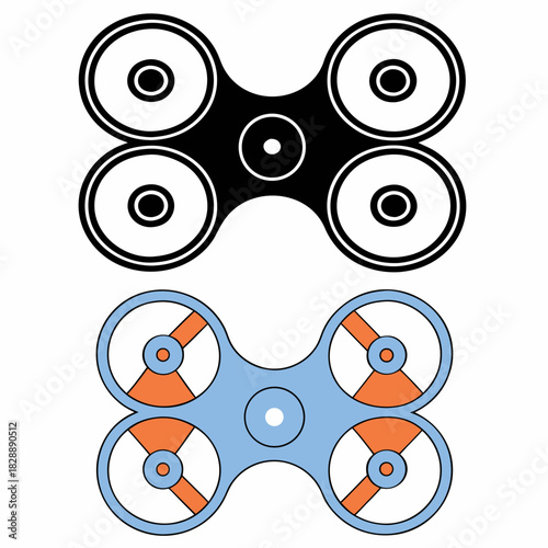 Adobe Illustrator Artwork - Colorful Fidget Spinner Vector Icon