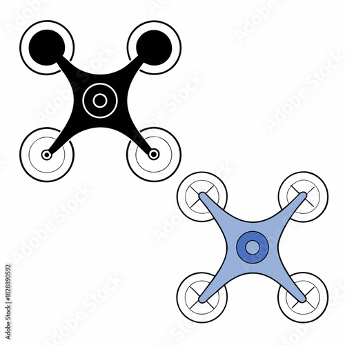 Adobe Illustrator Artwork - Dron Spinner Line Art Icon