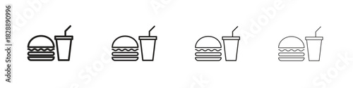 Hamburger soda icons. premium symbol. Vector sign icon logo template.