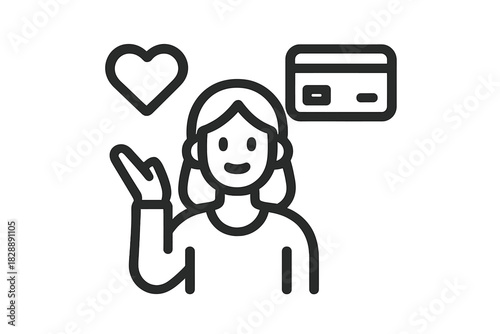 Happy customer choosing credit card payment and receiving loyalty benefits