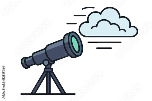 Telescope pointed at a fast moving cloud for scientific observation and future prediction