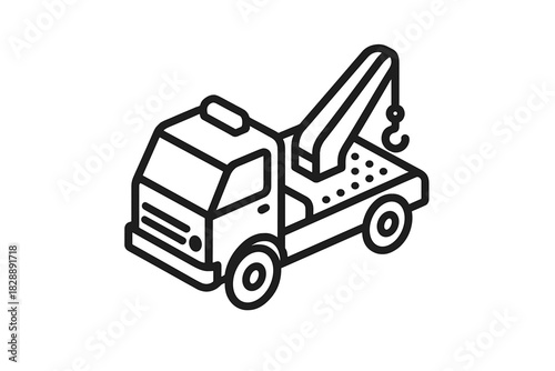 Heavy duty tow truck with crane and hook mechanism for vehicle recovery service