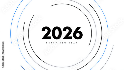 Clean and modern 2026 New Year with minimalist layouts and gradients, perfect for holiday greetings or seasonal branding