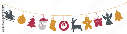 christmas toys hanging garland decoration banner