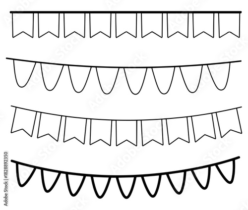 holiday festival flags string illustration