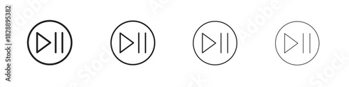 Play pause icons. premium symbol. Vector sign icon logo template.