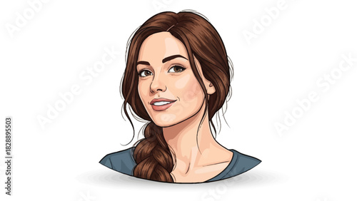 Portrait of a woman with brown hair in a braid