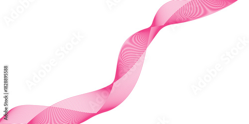 Abstract vector background with pink wavy lines. Pink wave background. Design element for technology, science, modern concept. Wave lines motion vector design	