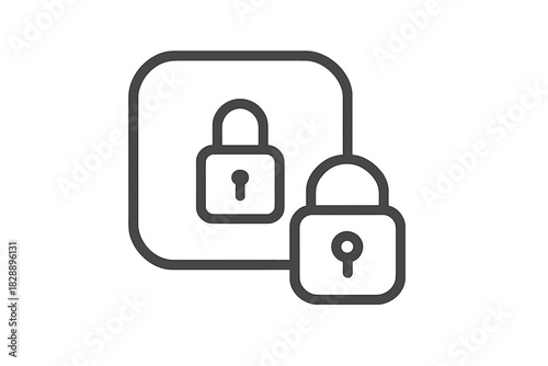 Digital security and data protection concept with two overlapping padlock icons