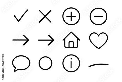 Essential Outline UI Icons Set for Web Design and Mobile Applications