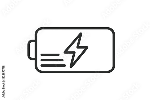 Fast charging battery symbol for quick power supply and energy efficiency in mobile devices