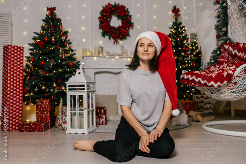 Celebrating Christmas with holiday decorations and a joyful festive spirit in a cozy room