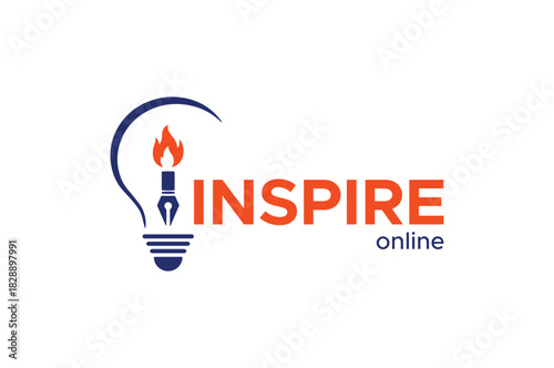 Ignite your creative spirit with this inspirational online logo design for education and innovation, perfect for branding, marketing, and digital presence