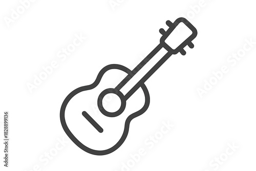 Simple outline icon depicting a small acoustic string instrument like a ukulele or compact guitar for web use