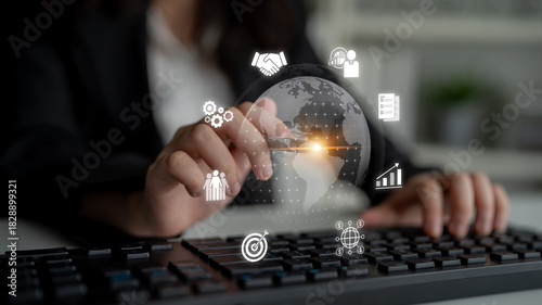 Fotografía Global marketing and finance strategy supports business expansion through international planning, digital tools, and cross-border marketing for global success