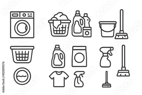 Essential equipment and tools for household cleaning and laundry tasks