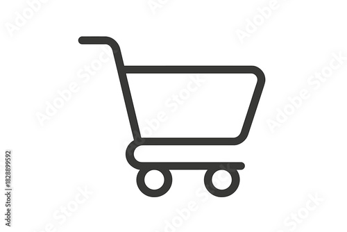 Black outline shopping cart symbol for e-commerce and online retail applications