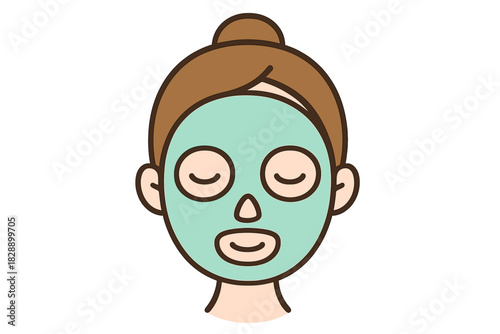 Minimalist person applying a green beauty mask during a relaxing skincare routine
