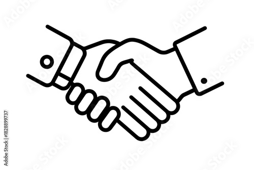 Firm handshake between two business partners symbolizing agreement and trust