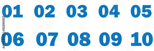 Bullet Points icon set in line style, Simple round numbers in flat style, Set of 1-10 numbers simple black symbol sign for apps, and website, vector illustration. EPS 10