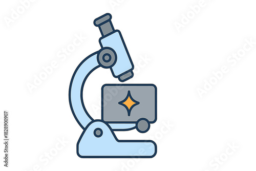 Scientific microscope icon symbolizing laboratory research and detailed biological analysis
