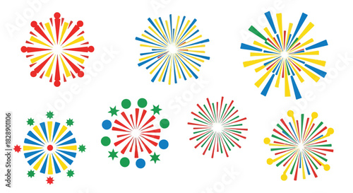 Colorful Firework Burst Vectors Festive Celebration Graphics for Vibrant Designs