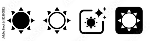 Sun icon illustration symbolizing a sunny day nature and festive Chinese New Year theme in black on a transparent vector design