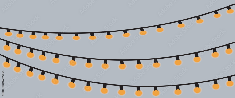 Fototapeta premium led christmas lights. Vector String with glowing led light bulbs. 